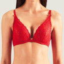 Plunging lace bra